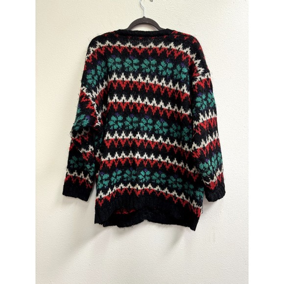 Knit Knit Vintage 80's Mohair Blend Oversized Grandpa Cardigan Sz Large - Picture 2 of 10